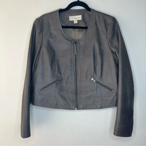 Bagatelle genuine leather bomber jacket size Large brown snake skin pattern